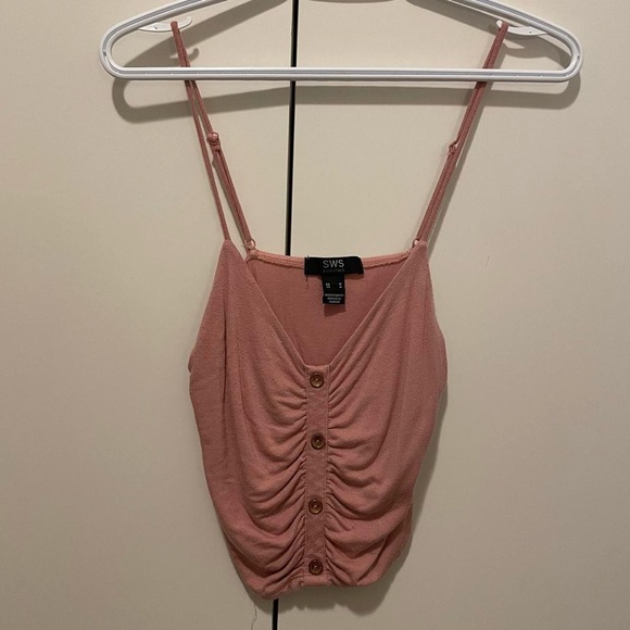 Pink Crop Tank Top - Picture 1 of 3